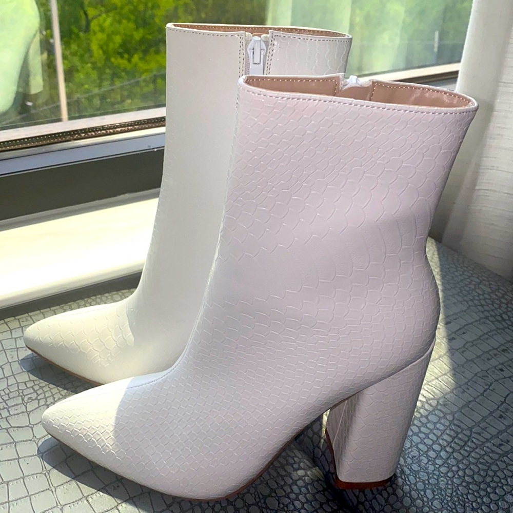 Size 6 faux snake skin ankle bootie